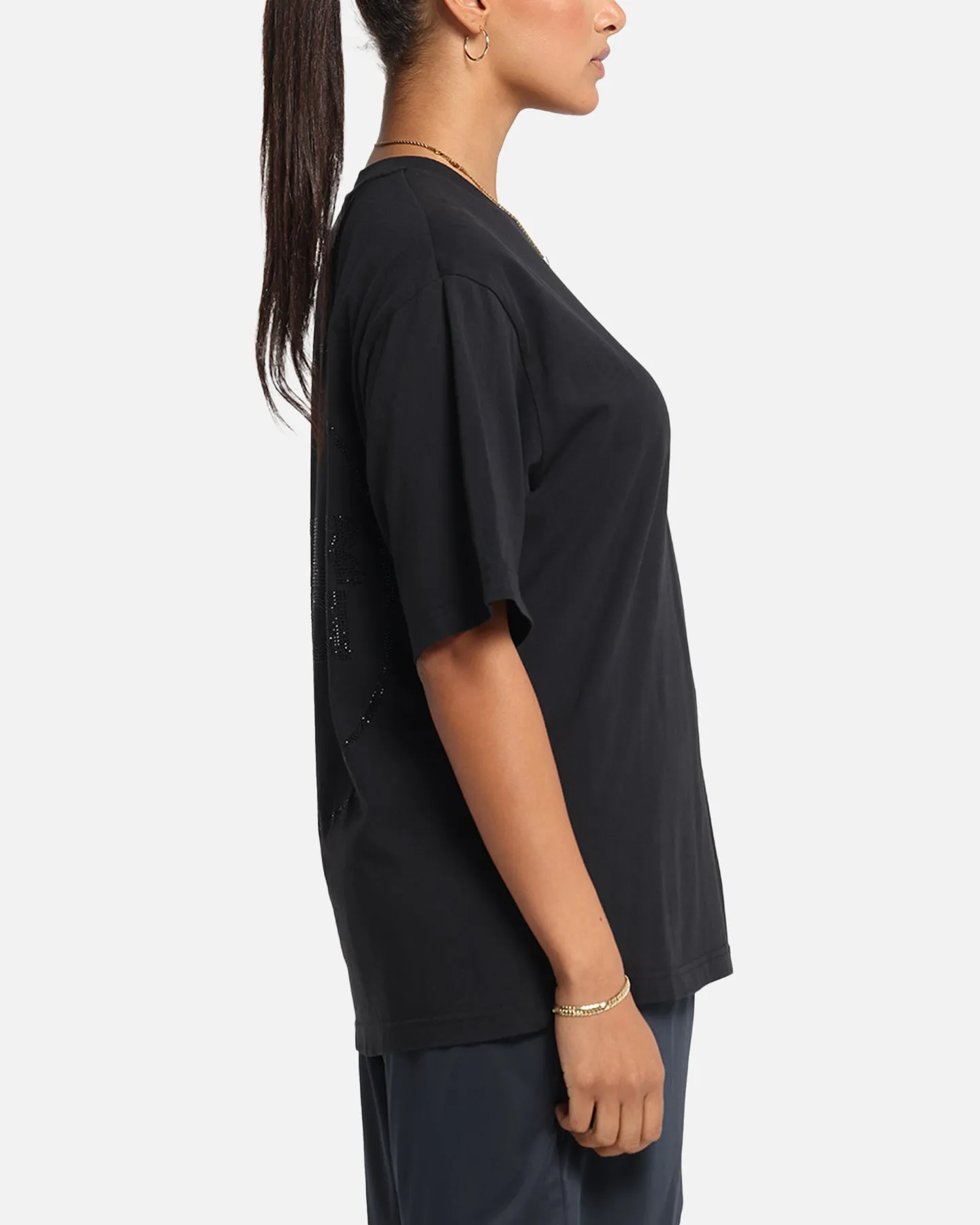 Boiler Room Rhiinestone T-Shirt Black Layering Essential Comfy Casual