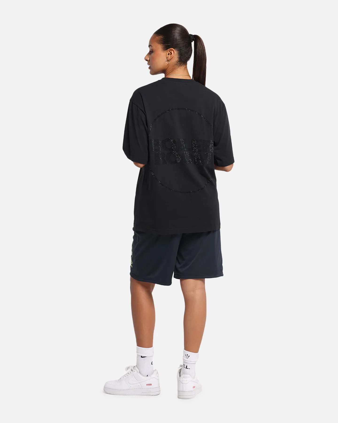 Easy and Relaxed Boiler Room Rhiinestone T-Shirt Black