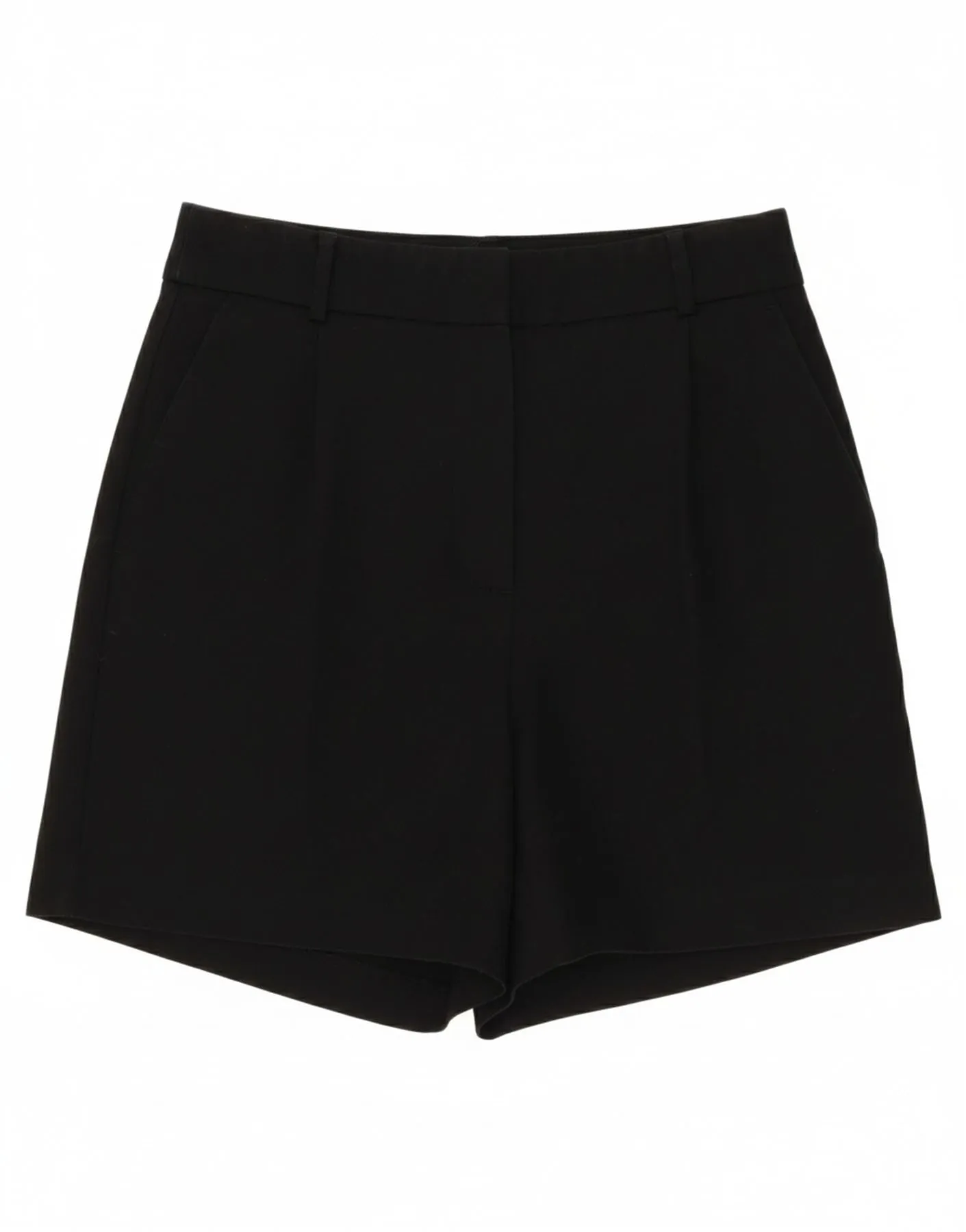 Stretch Waist ZARA Womens Pegged Chino Shorts XS W24  Black Cotton
