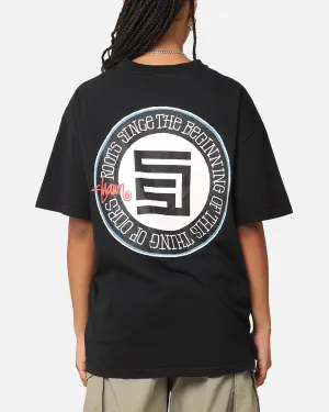 S Double Roots Dot T-Shirt Washed Black Versatile Top Comfortable And Trendy