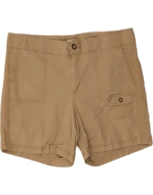 DOCKERS Womens Curvy Mid Rise Cargo Shorts US 14 XL W36  Beige Cotton Reflective Safety Stripes
