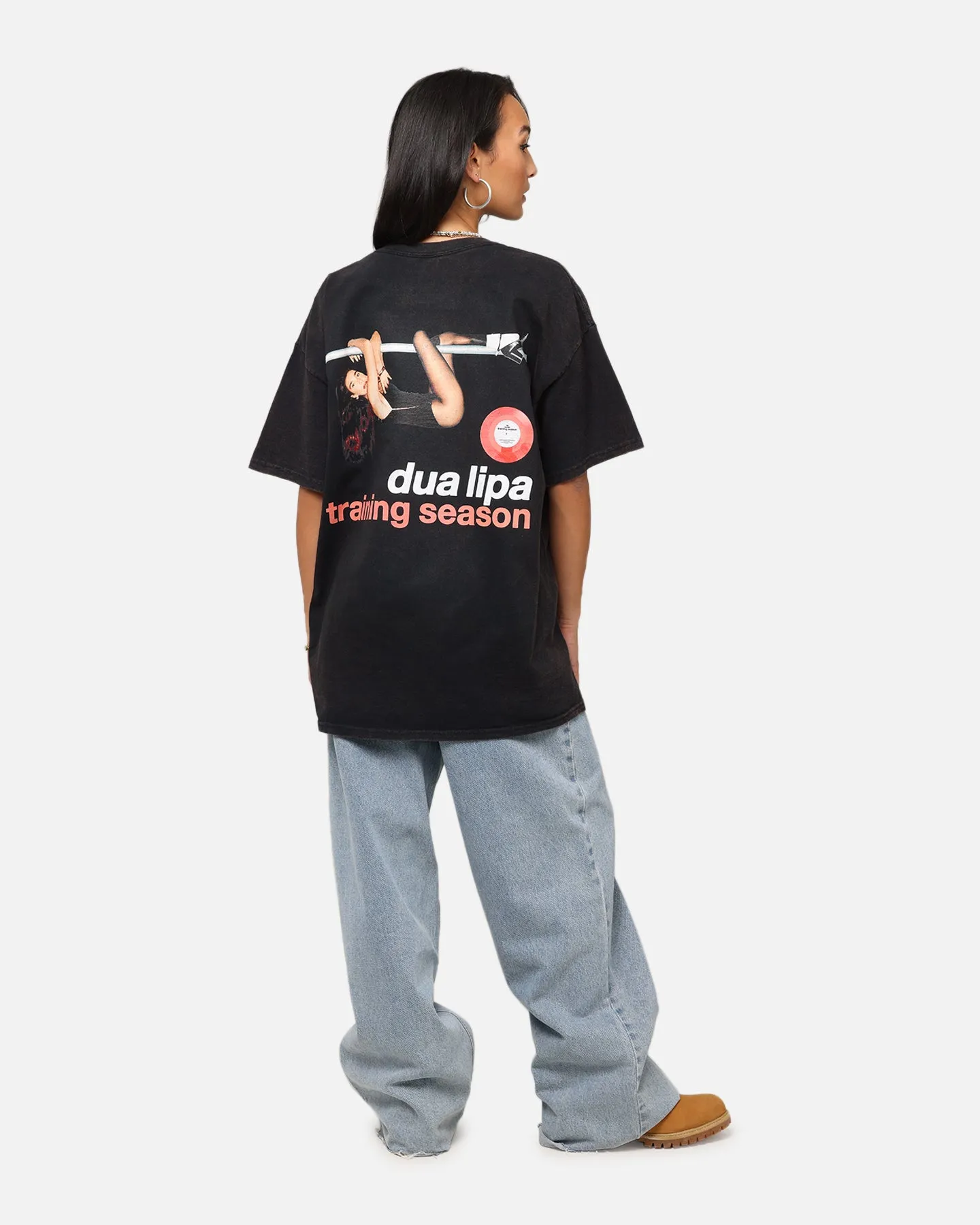 Dua Lipa Training Season T-Shirt Black Vintage Multi Panel Structure Urban Fashion Look