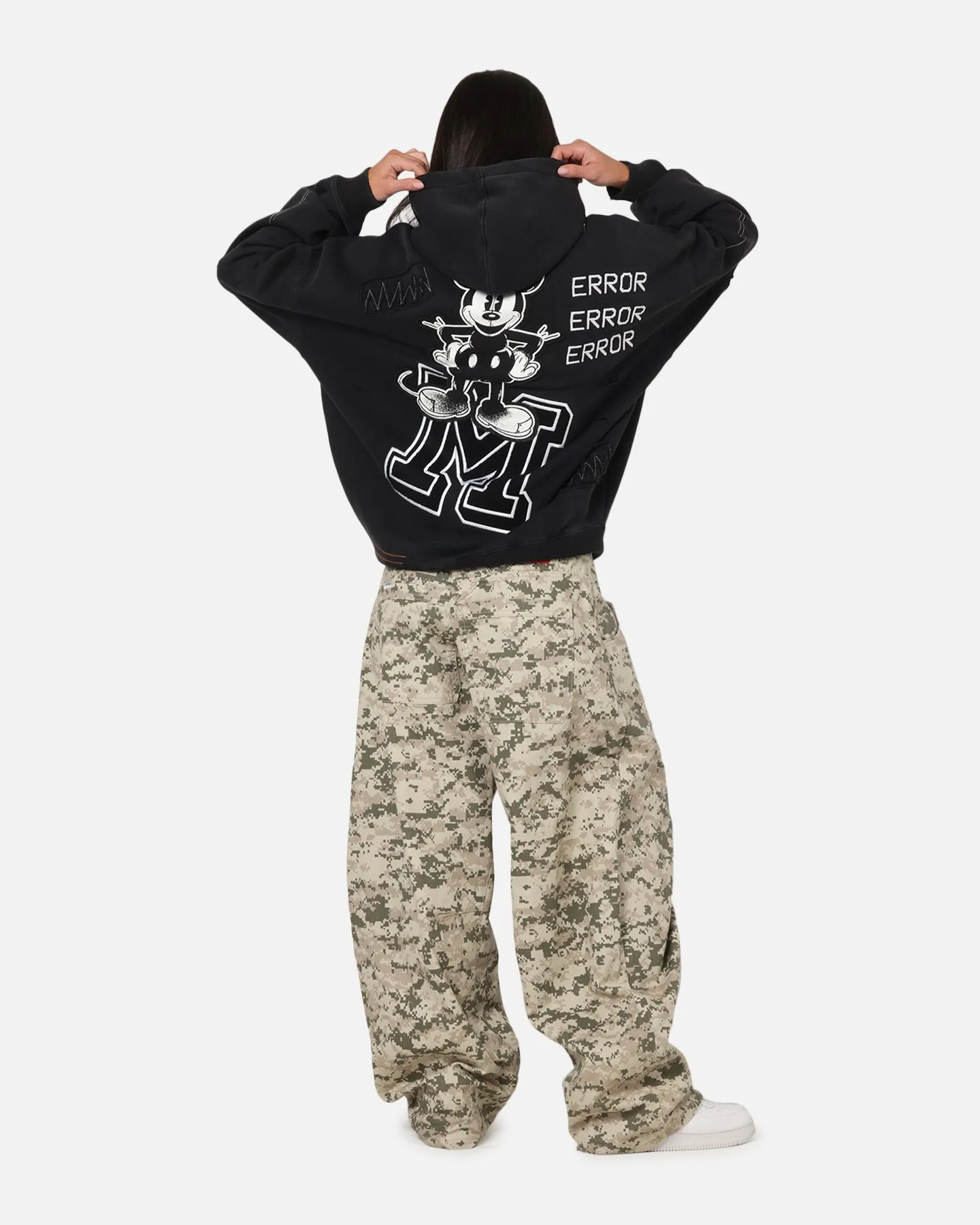 American Thrift Disney Mickey Prototype 001 Hoodie Black Leather Accents Anti Static Finish