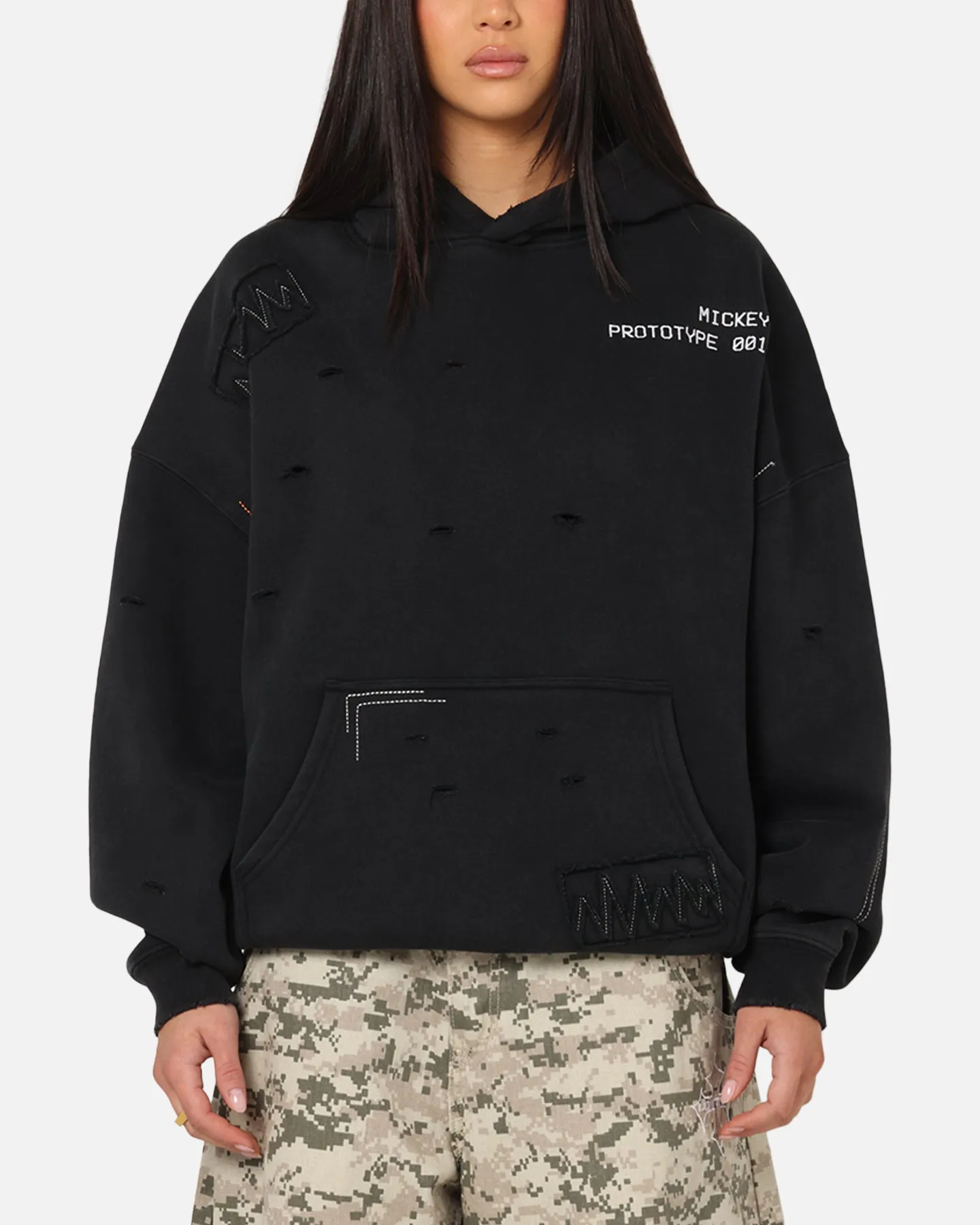 Springbok like Street Mode American Thrift Disney Mickey Prototype 001 Hoodie Black