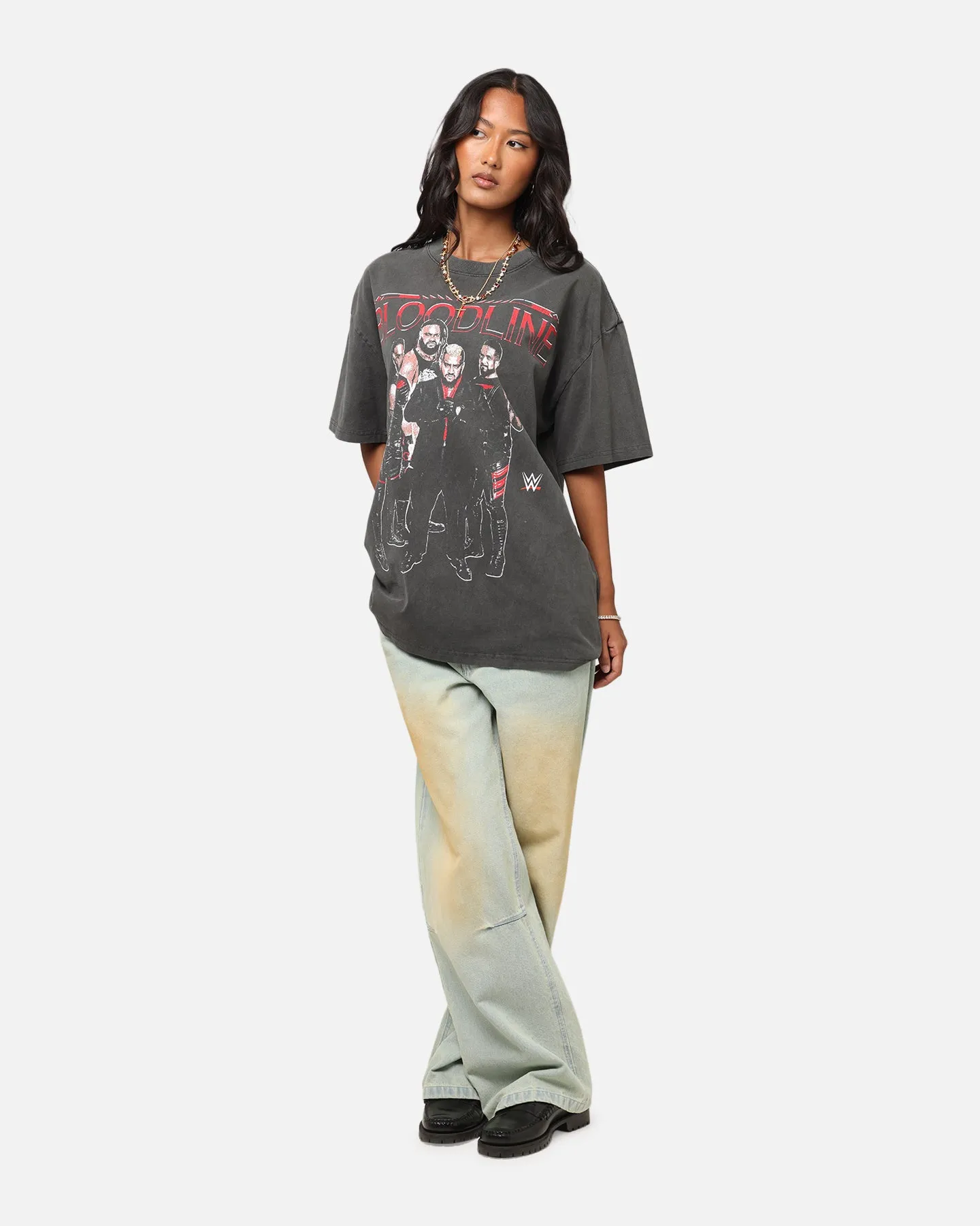 Culture Kings X WWE The Bloodline Heavy T-Shirt Black Wash Stylish Everyday Wear athletic style