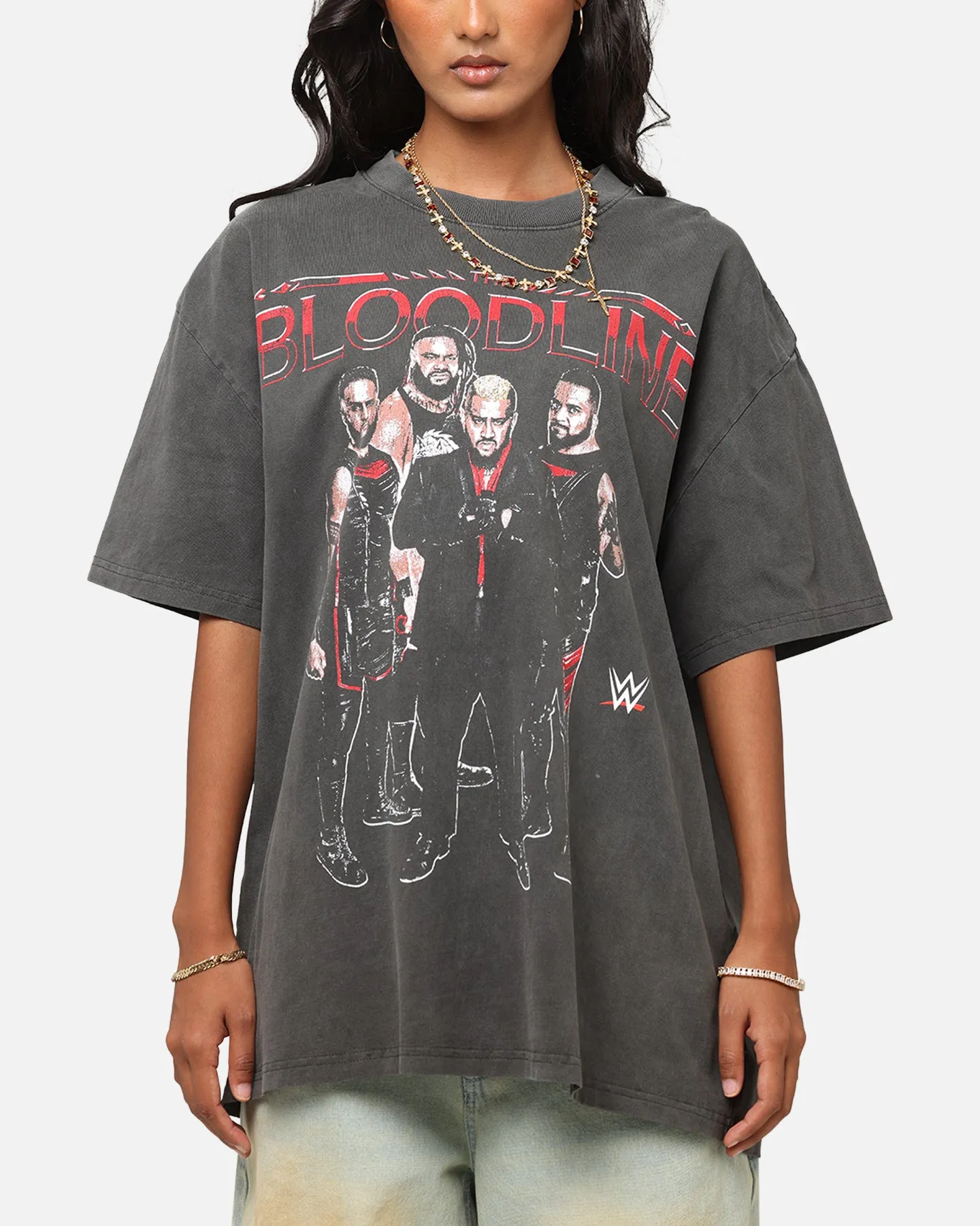 quick dry Culture Kings X WWE The Bloodline Heavy T-Shirt Black Wash
