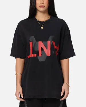 The Anti Order Echo Spray Drop Shoulder T-Shirt Black Acidwash Comfortable And Trendy