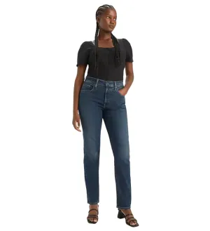 Levi's pantalone jeans da donna dritti a vita alta 724 High Rise 18883-0208 blu Strong Stitch Daily Choice