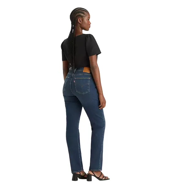 Formal Classic Wear Loose Levi's pantalone jeans da donna dritti a vita alta 724 High Rise 18883-0208 blu