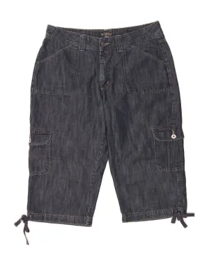 Minimal Waistband Beach Bound LEE Womens Riders High Waist Cargo Denim Shorts US 14 XL W34 Blue Cotton