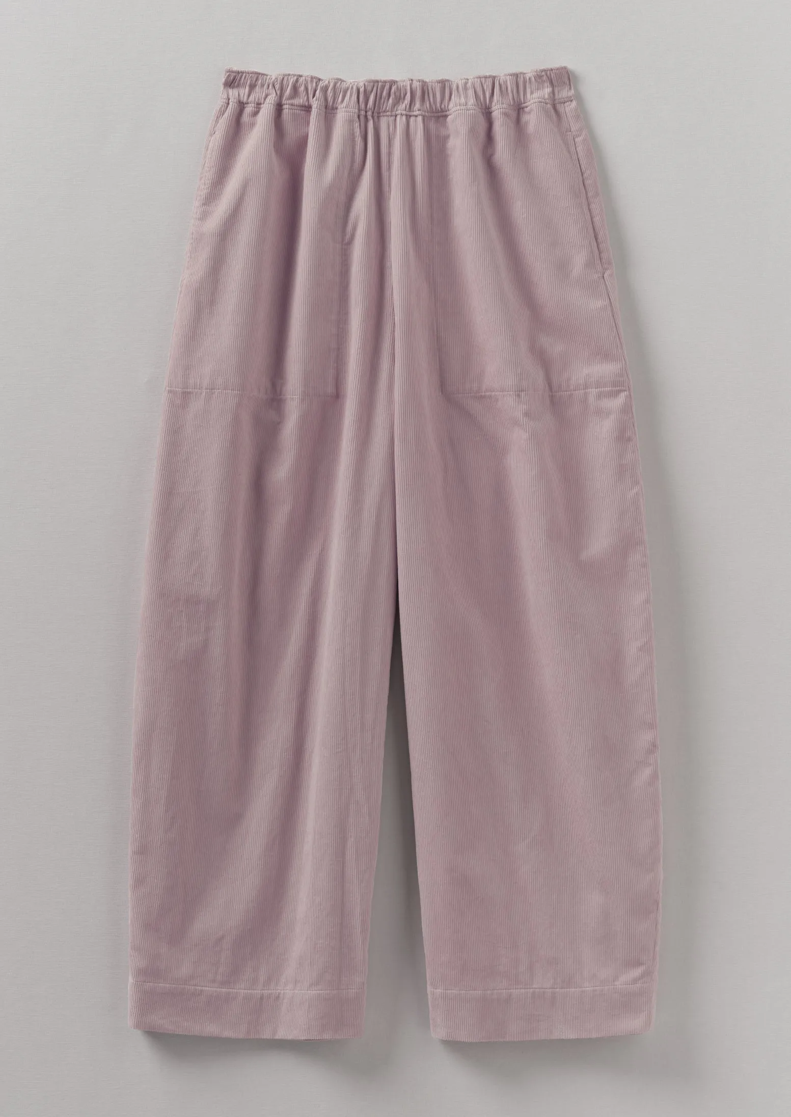 Travel Friendly Organic Cord Barrel Leg Pants | Wood Lilac