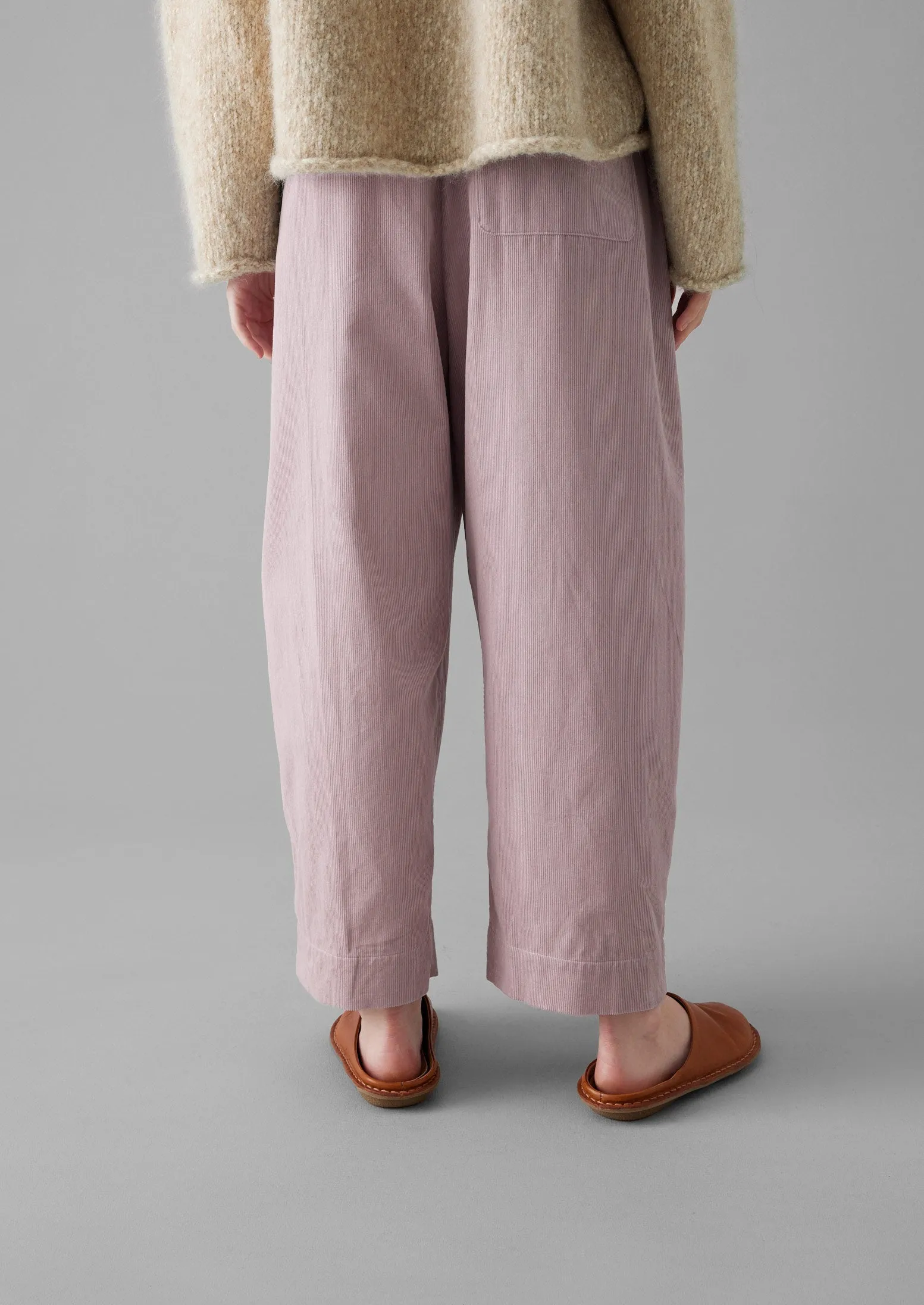 Organic Cord Barrel Leg Pants | Wood Lilac Anti Slip Waistband