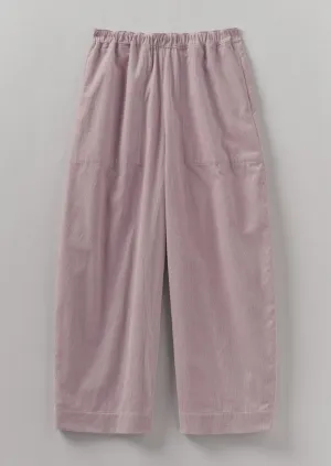 Travel Friendly Organic Cord Barrel Leg Pants | Wood Lilac