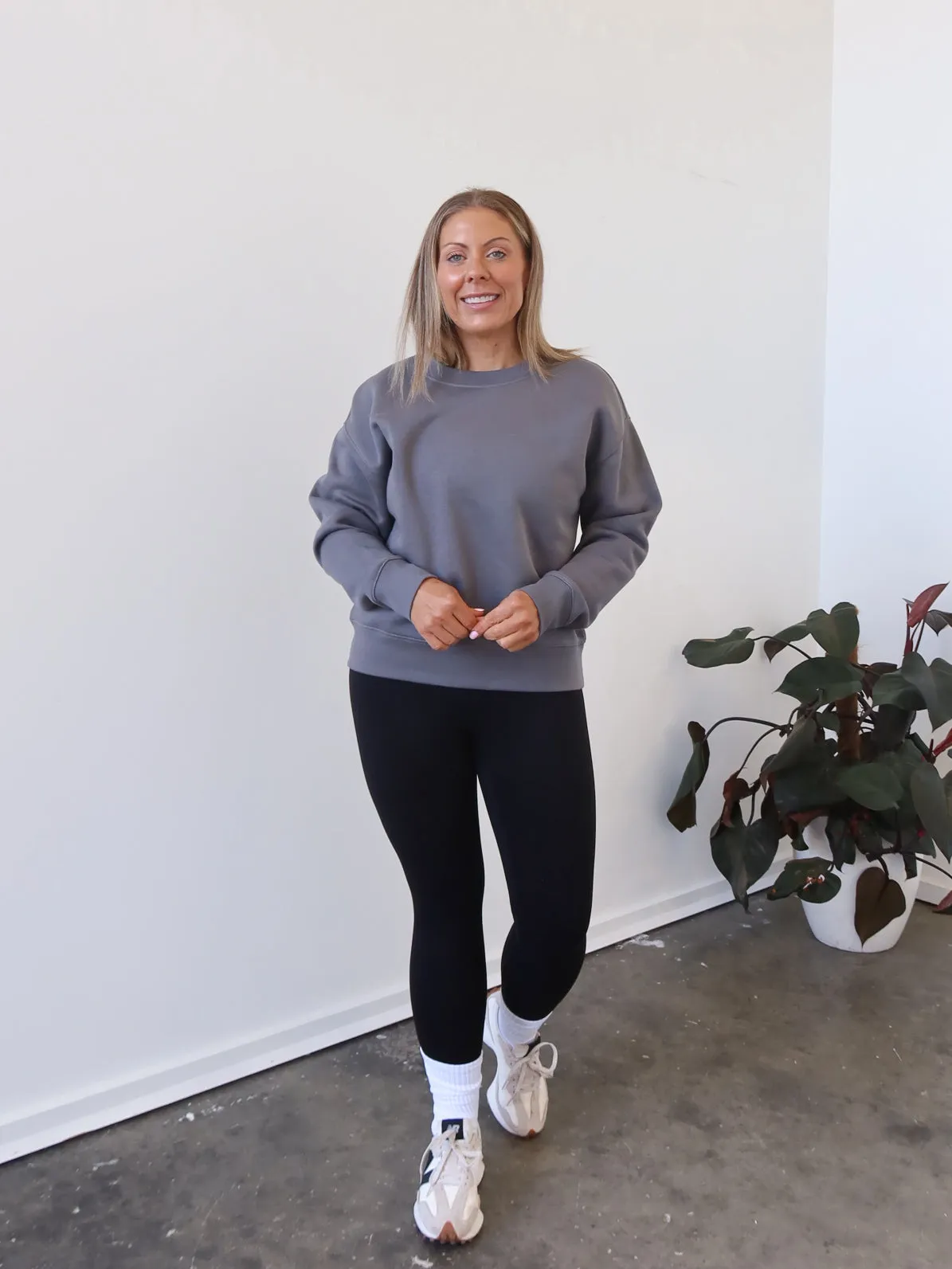 windproof lining Gracie Relaxed Crew - Shadow