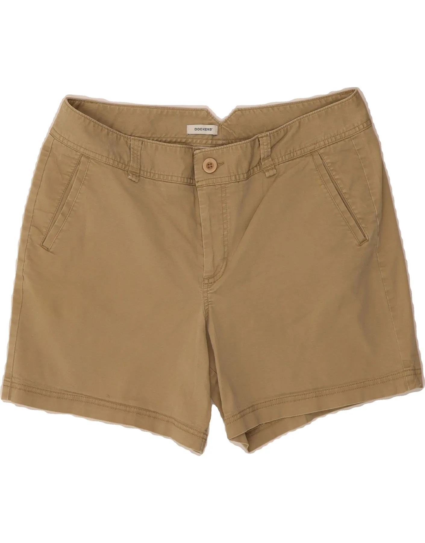 DOCKERS Womens Chino Shorts Size 14 Large W34 Beige Cotton Sleek Style skiing gear