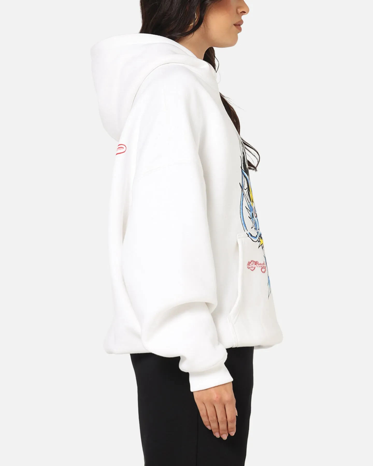 Eco Conscious Material Ed Hardy Blue Dragon Hoodie White