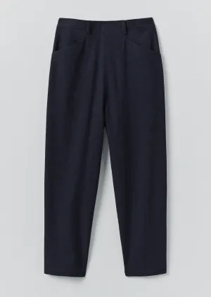 Breathable Weave Fabric Flexible Durability Alix Cotton Wool Houndstooth Pants | Dark Navy