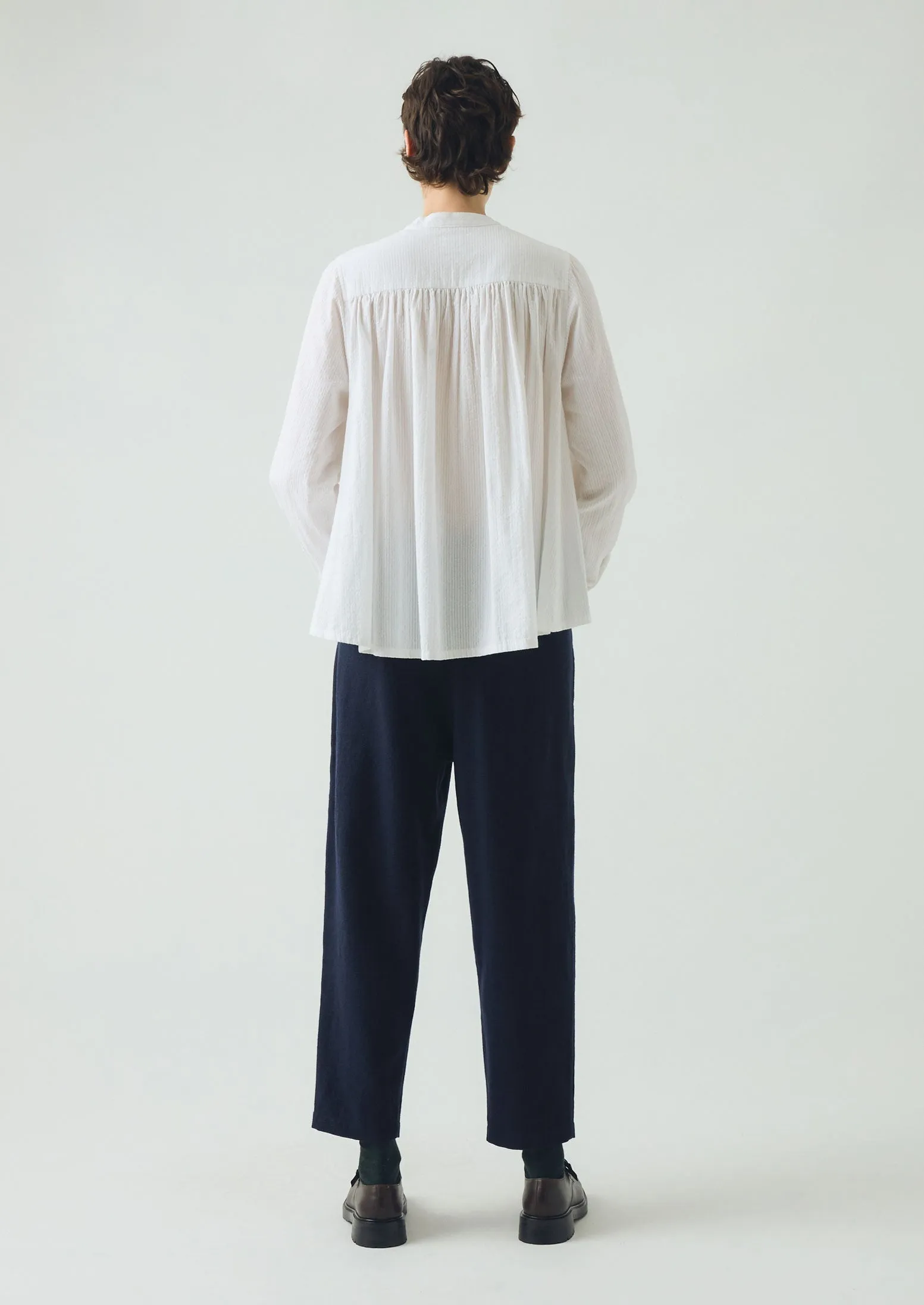 StainResistantCoating Alix Cotton Wool Houndstooth Pants | Dark Navy