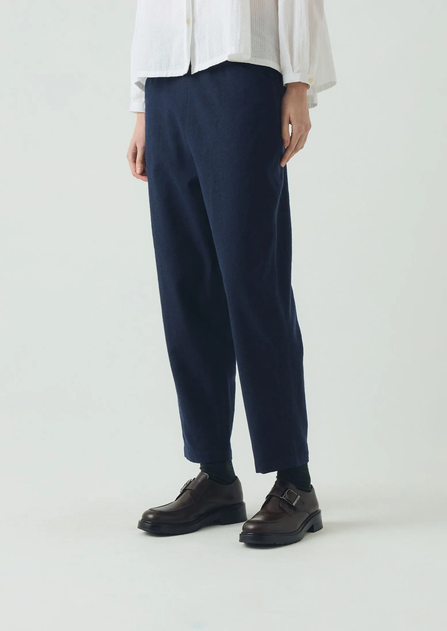 Minimal Fit Perfect Layer Alix Cotton Wool Houndstooth Pants | Dark Navy