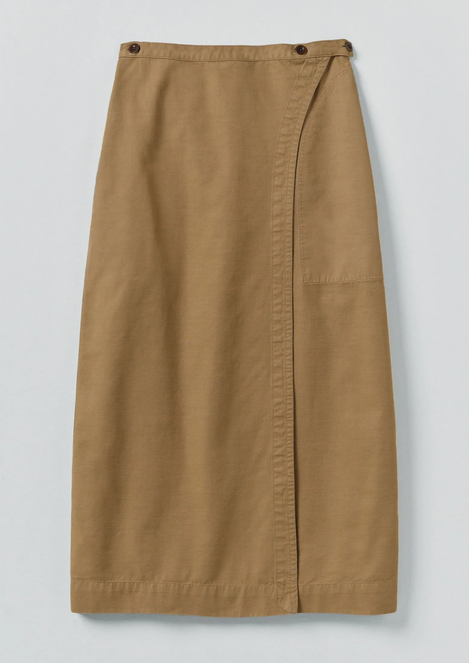 Light Touch Soft Outfit Cotton Wrap Straight Skirt | Warm Sand