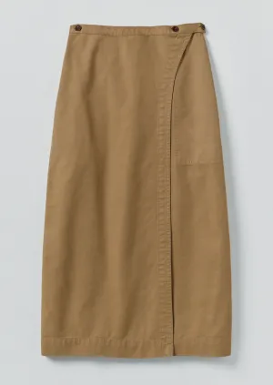Light Touch Soft Outfit Cotton Wrap Straight Skirt | Warm Sand