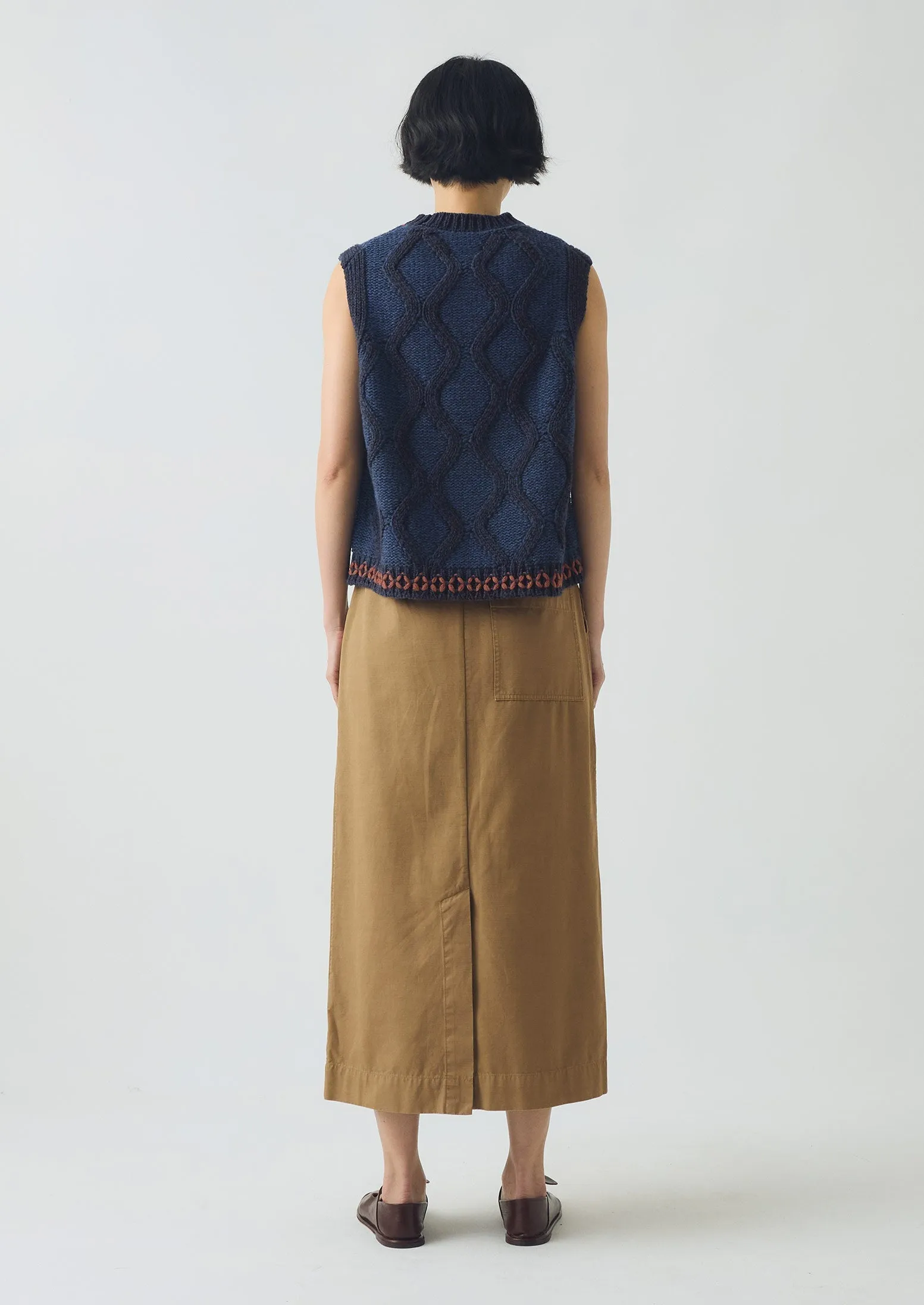 Cotton Wrap Straight Skirt | Warm Sand Lightweight texture Neutrals Only