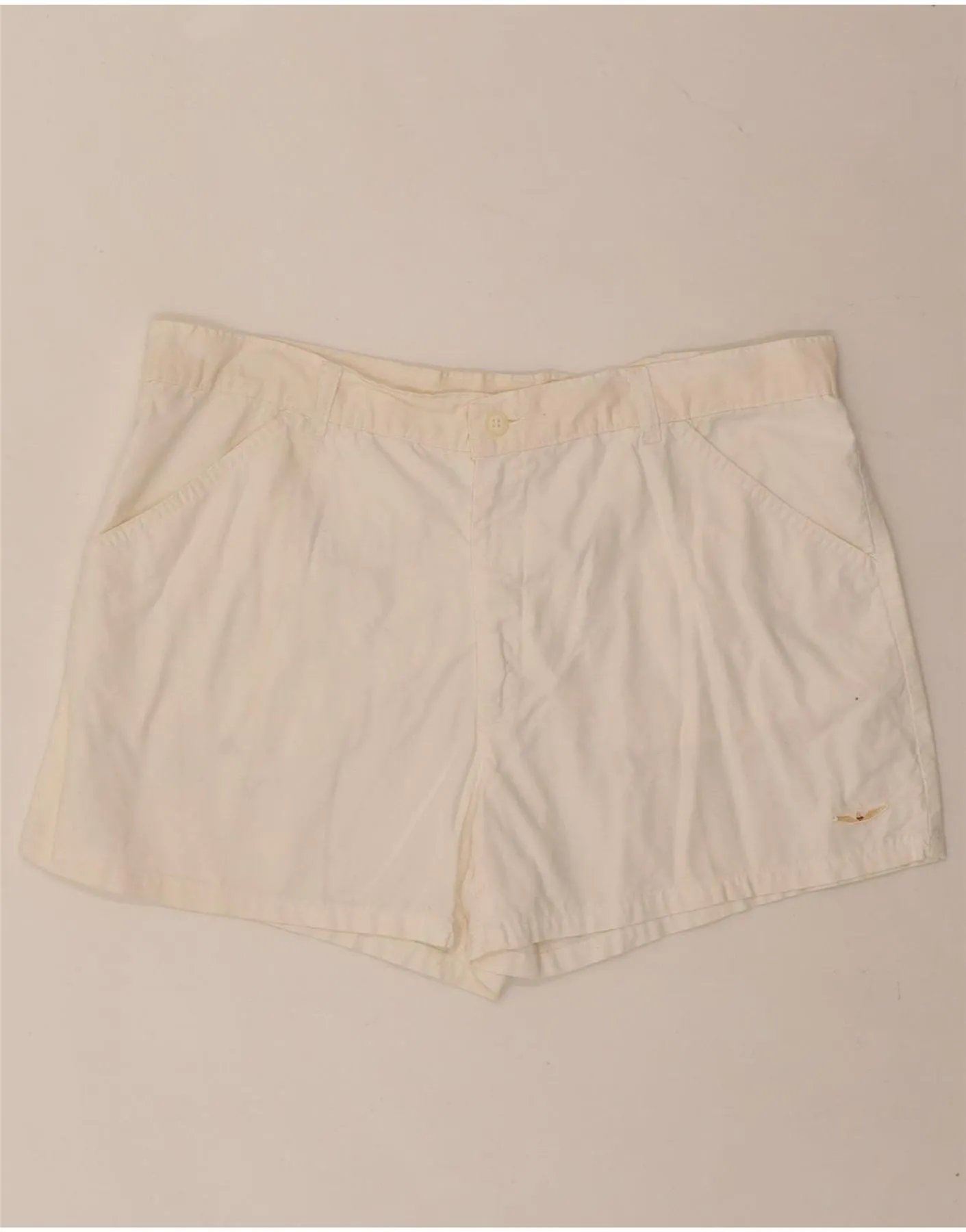 Minimalist Style Hypoallergenic Lining VINTAGE Womens Casual Shorts W36 XL Off White Cotton