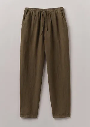 Flexible Design TearResistantMaterial Garment Dyed Linen Pull On Pants | Pear