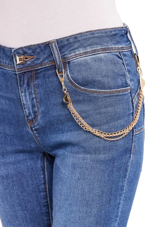 Anti Fade Technology Gaud?? pantalone jeans da donna Kelly 411BD26015 blu medio