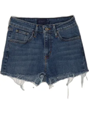 Camouflage Pattern Soft Motion LEVI'S Womens Demi Curve Denim Shorts US 4 Small W27 Blue Cotton
