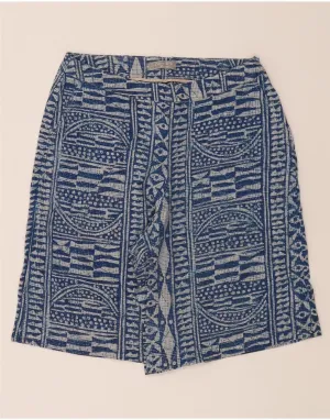 anti static coating Luxury Feel VINTAGE Womens Casual Shorts W28 Medium Blue Geometric Cotton