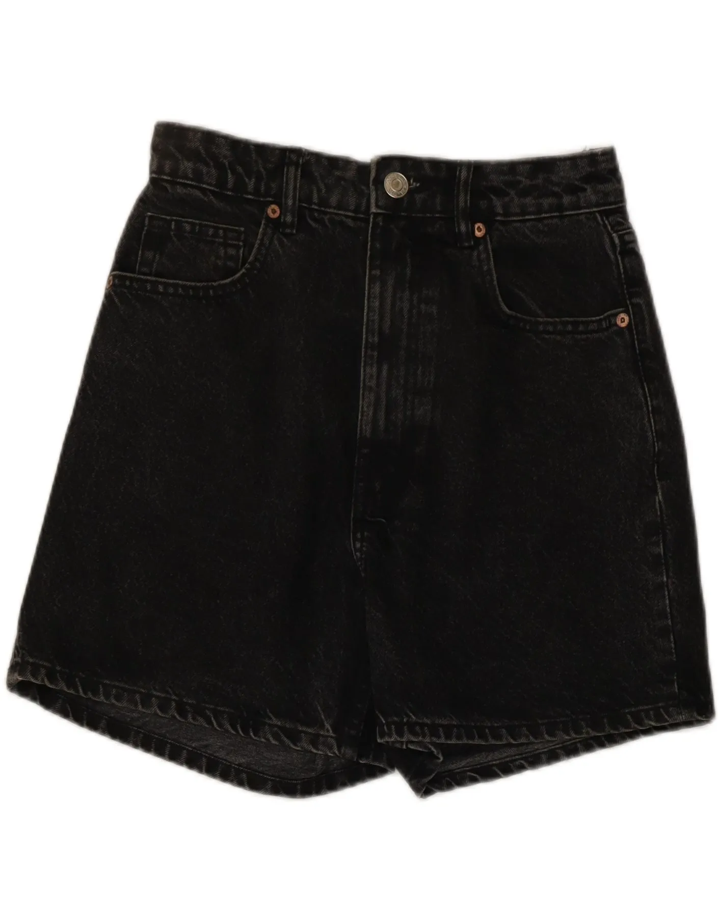 ZARA Womens Denim Shorts EU 38 Small W28 Grey Cotton Comfortable fit