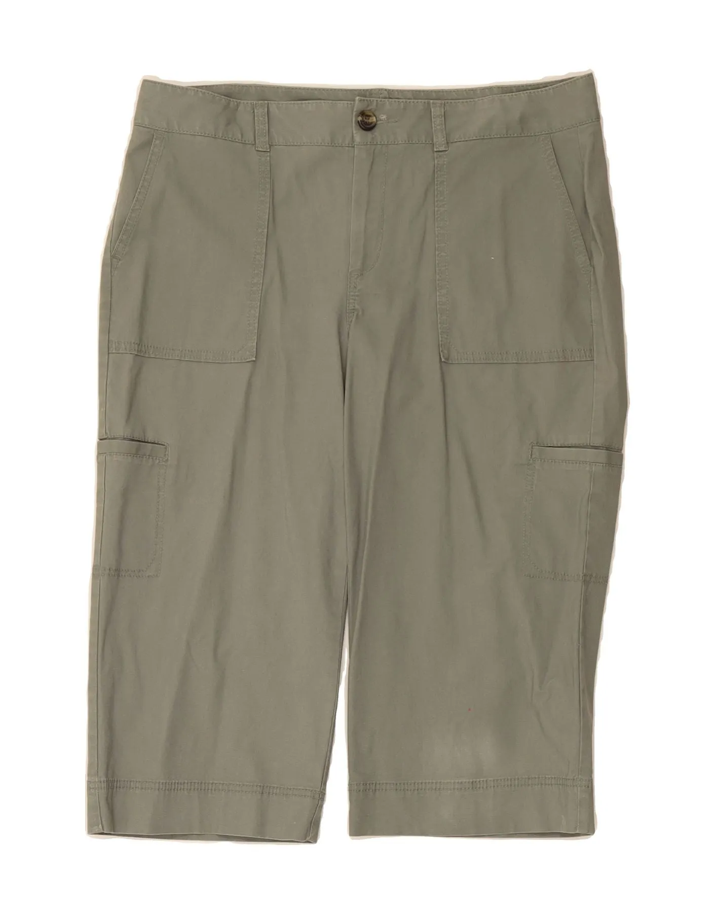 Body Stretch Performance Stretch DOCKERS Womens Curvy Mid Rise Bermuda Cargo Shorts US 12 Large W36  Green