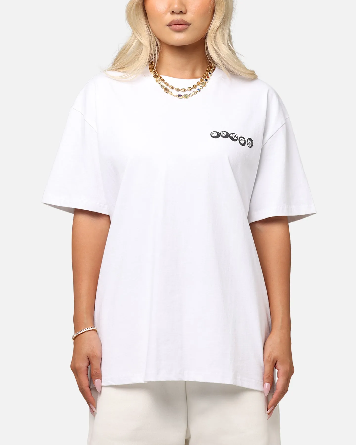 Flexible Neckline Carre Break T-Shirt White