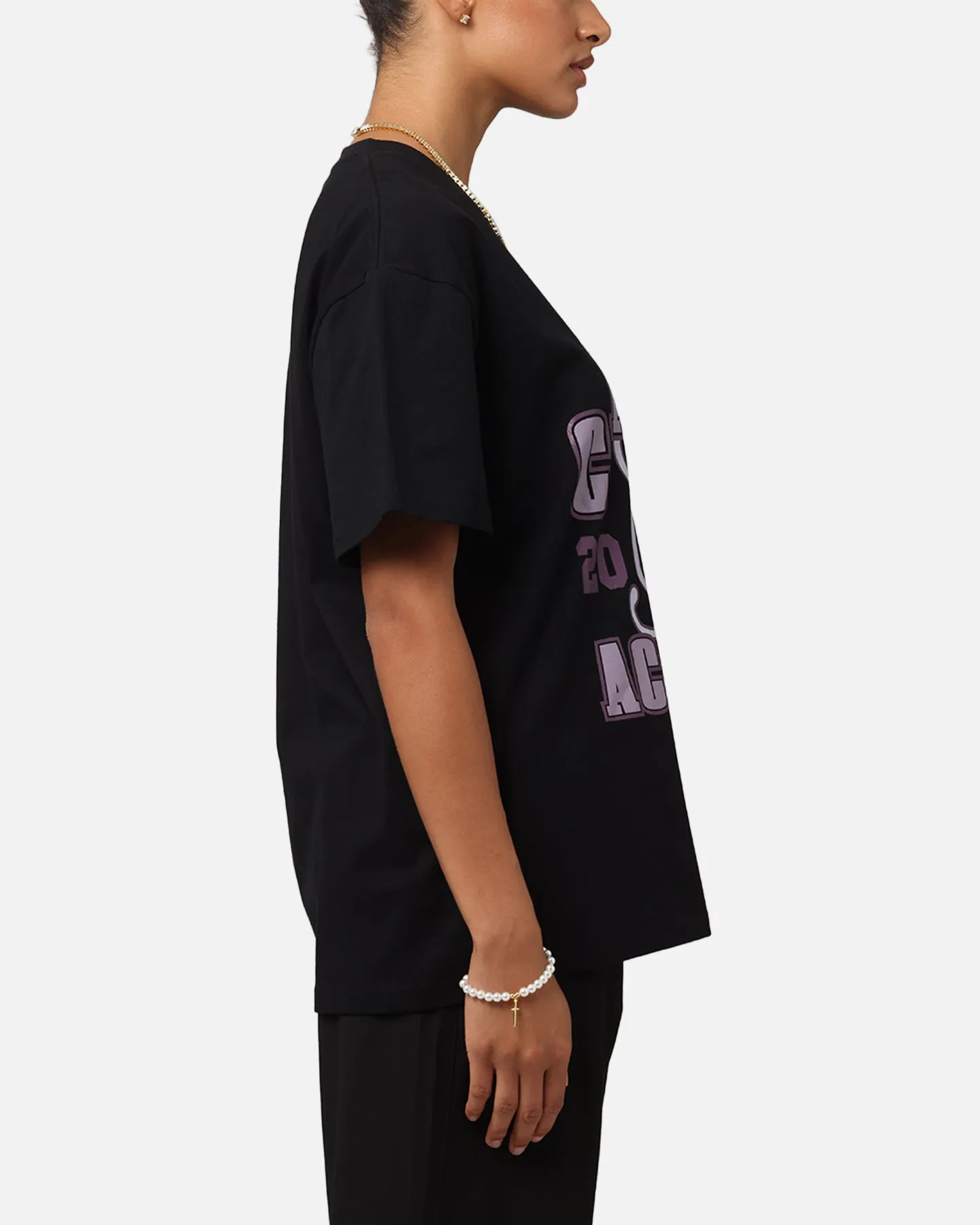Carre Rising Heavy T-Shirt Black Micro Perforation
