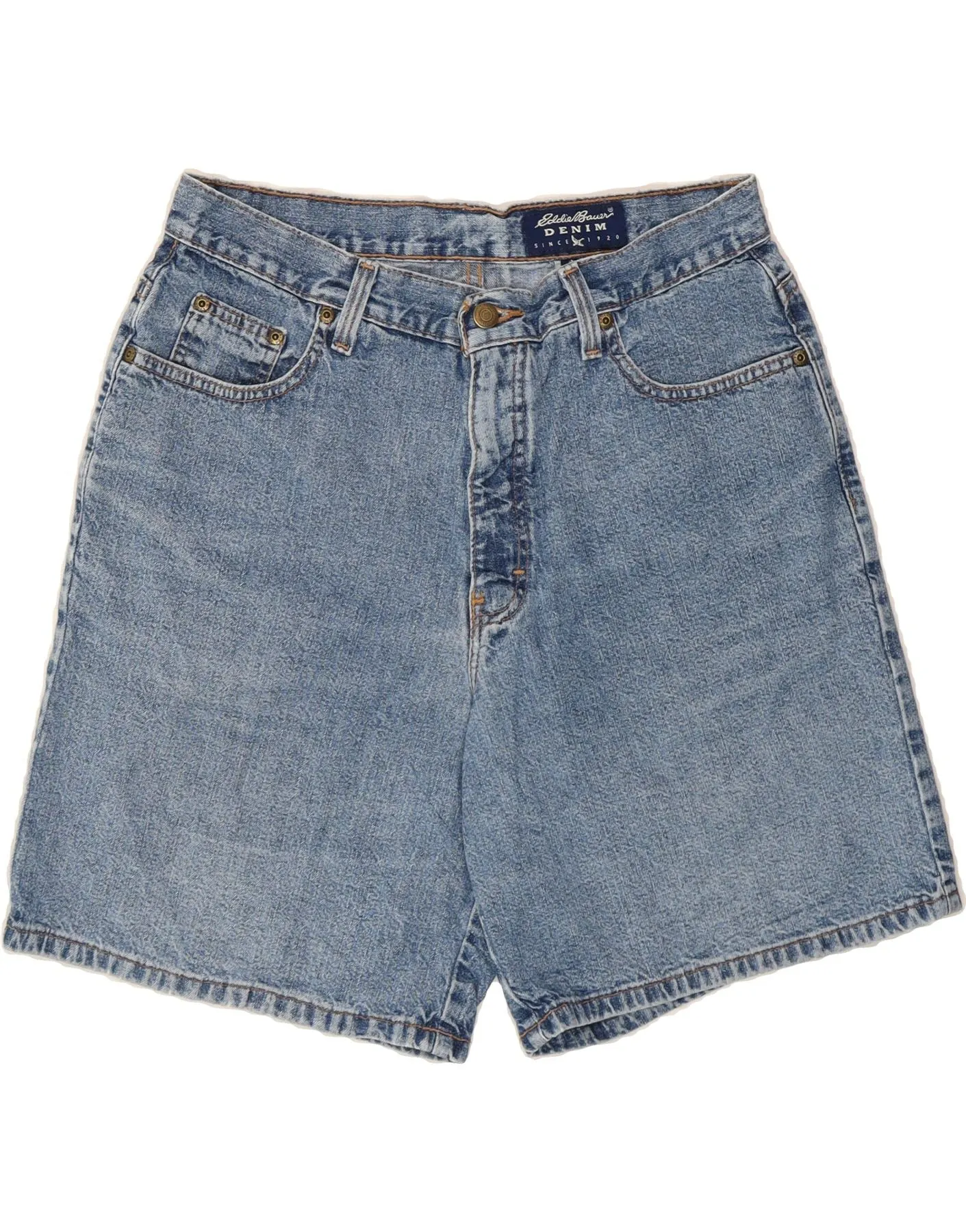 EDDIE BAUER Womens High Rise Denim Shorts US 12 Large W30  Blue Chill Look