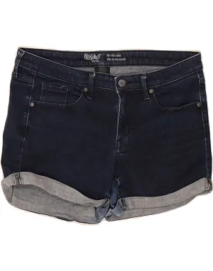 MOSSIMO Womens Mid Rise Denim Shorts US 8 Medium W34  Navy Blue Cotton Light Flex Wear