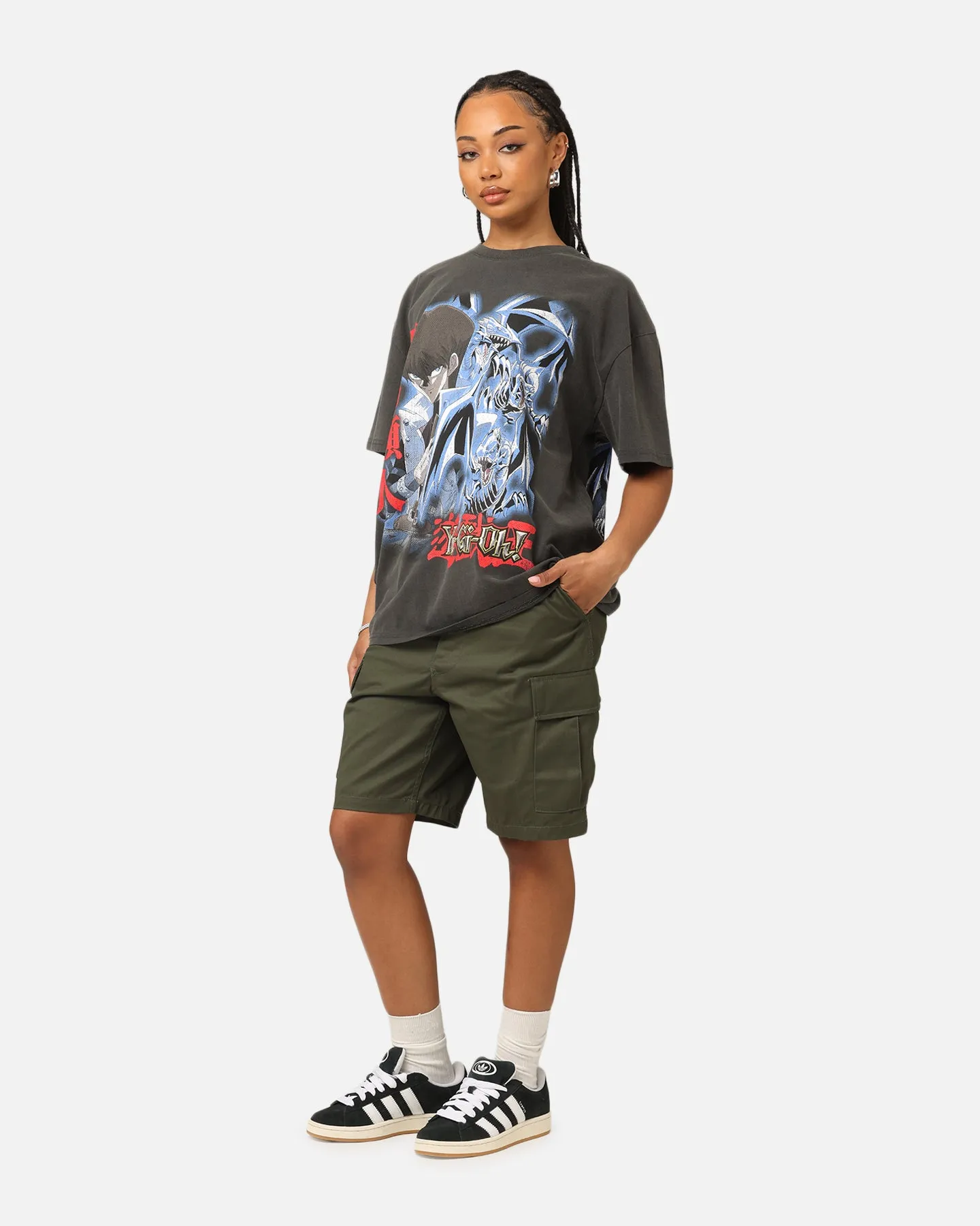 Stylish Fit Sustainable Goat Crew X Yu-Gi-Oh! Kaiba Blue Eyes Heavy T-Shirt Black Wash