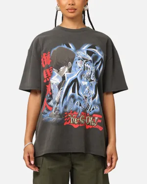 Quick Drying Goat Crew X Yu-Gi-Oh! Kaiba Blue Eyes Heavy T-Shirt Black Wash