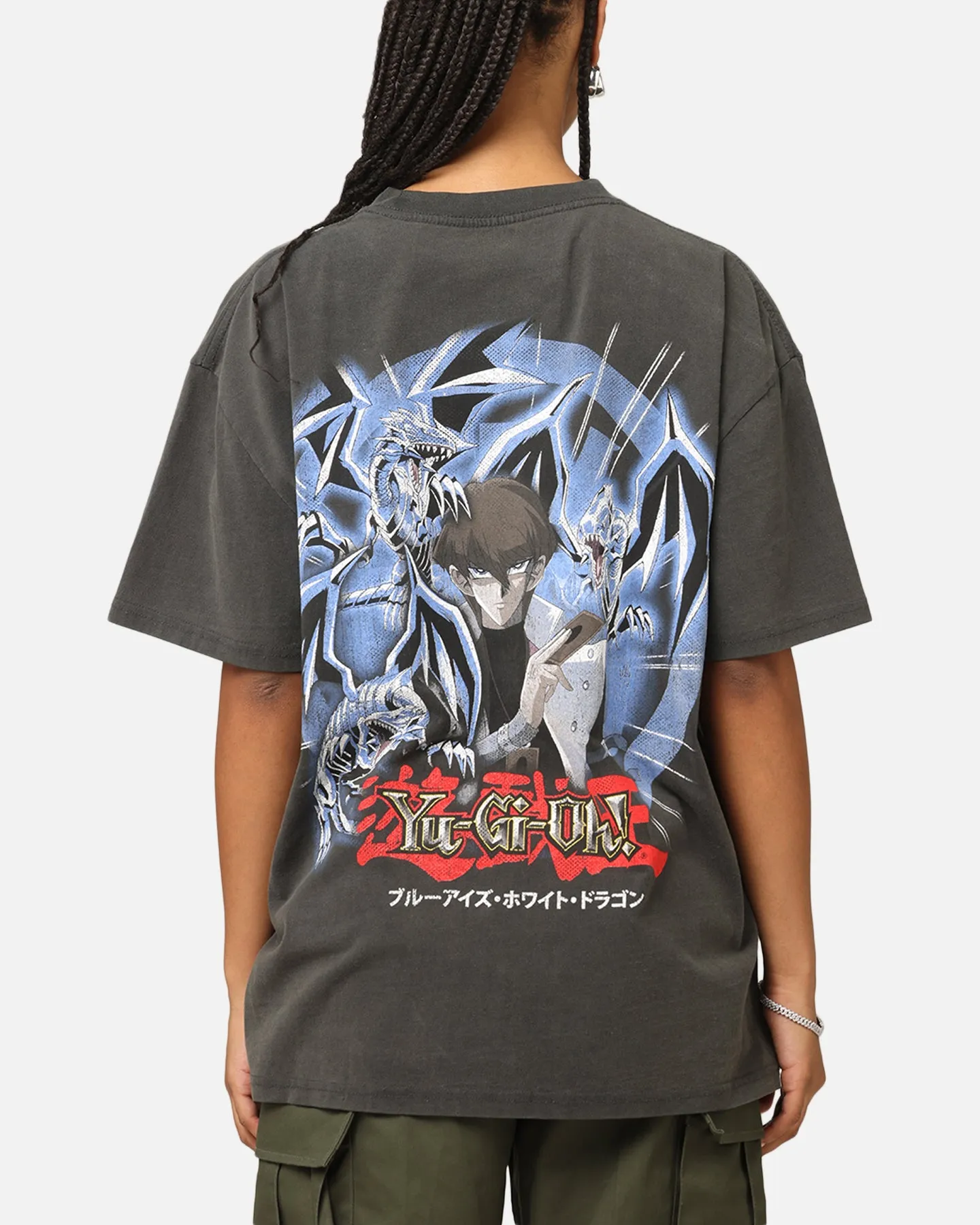 Airflow Mesh Panels Goat Crew X Yu-Gi-Oh! Kaiba Blue Eyes Heavy T-Shirt Black Wash