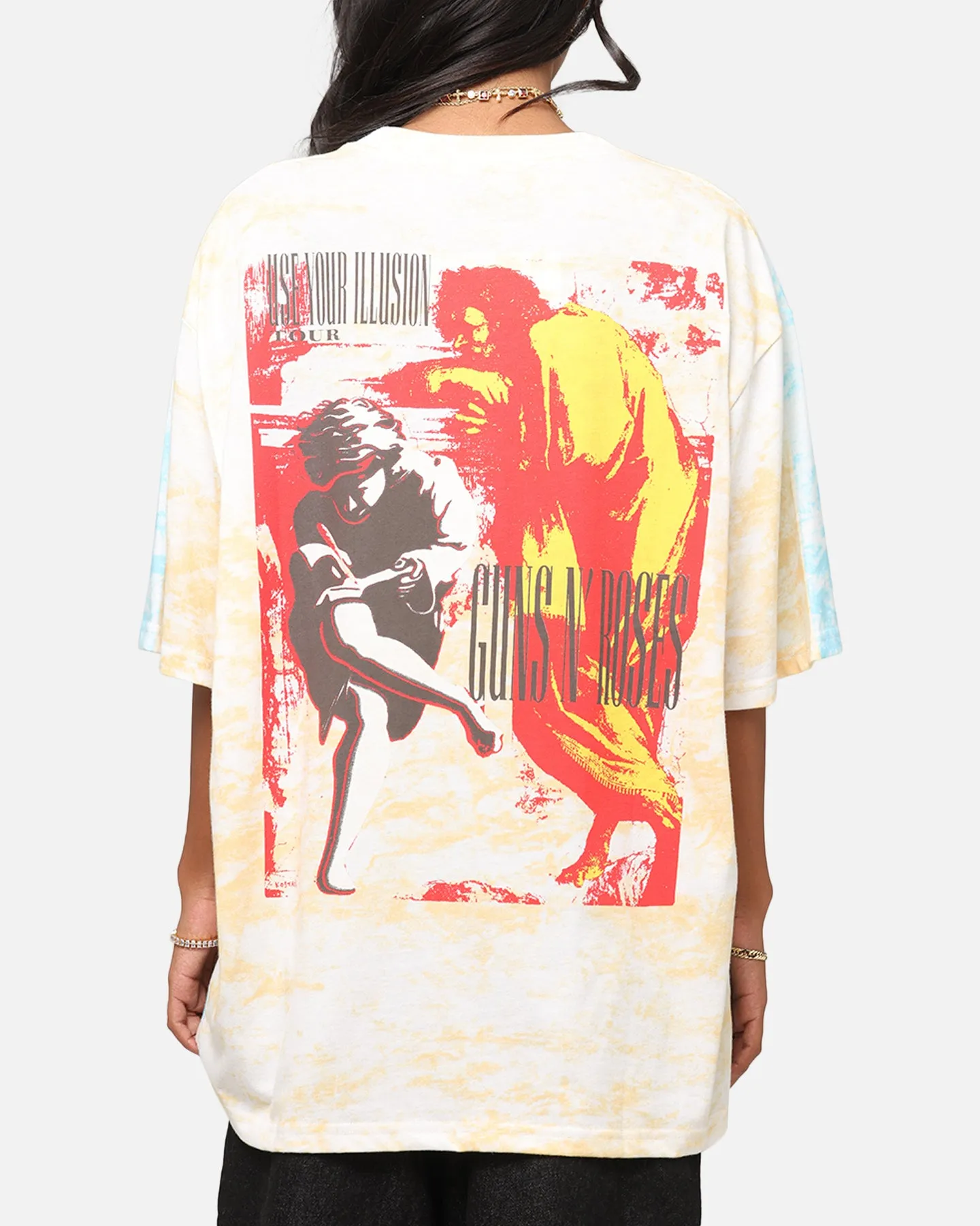 Guns N Roses Roses All Over T-Shirt Washed White Easter