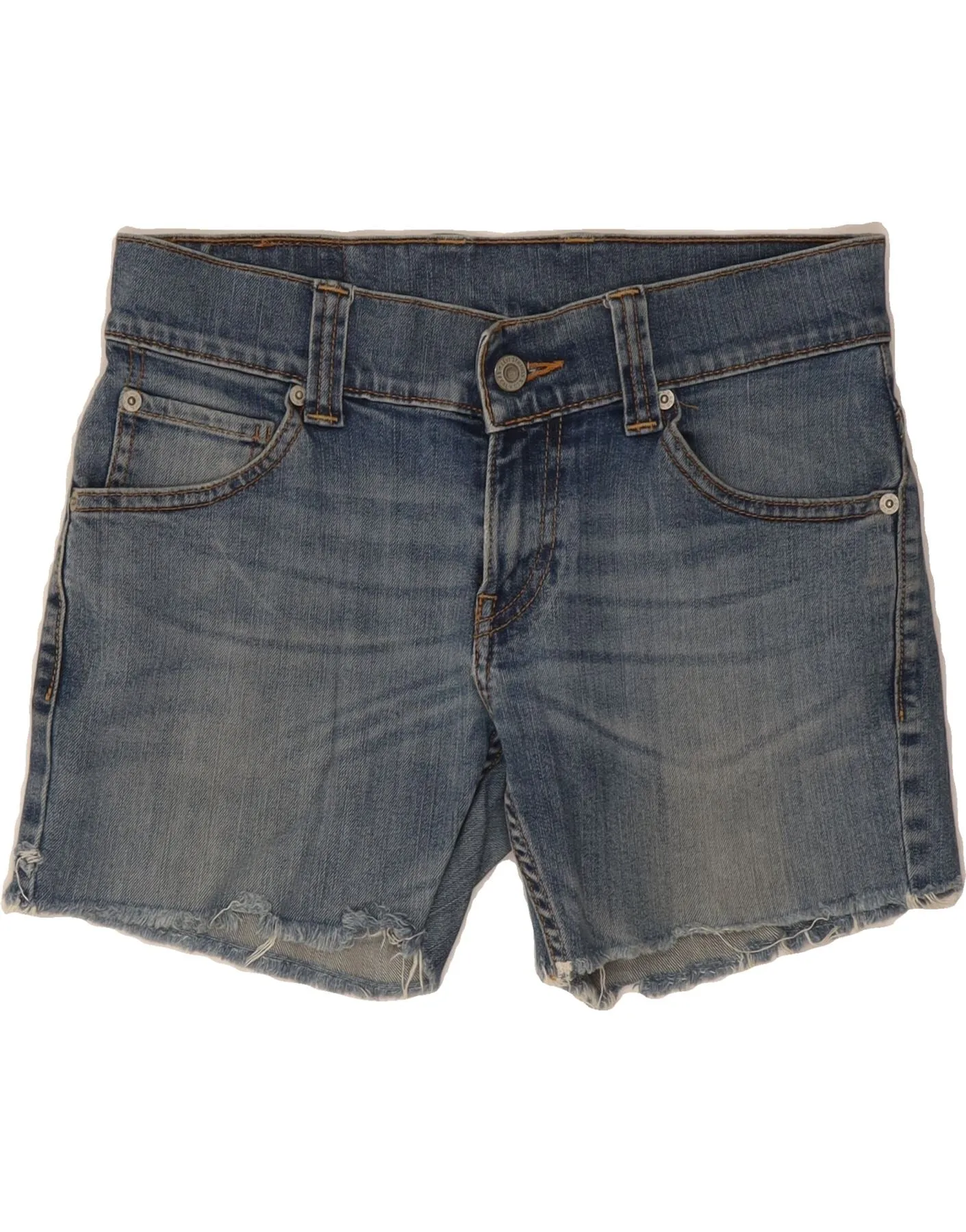 LEVI'S Womens Denim Shorts W28 Medium Blue Cotton Perfect Comfort Chic Look
