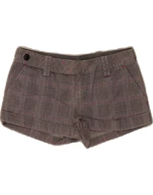 Mid Rise athletic clothing VANS Womens Low Waist Chino Shorts US 1 XS W28 Grey Check Cotton