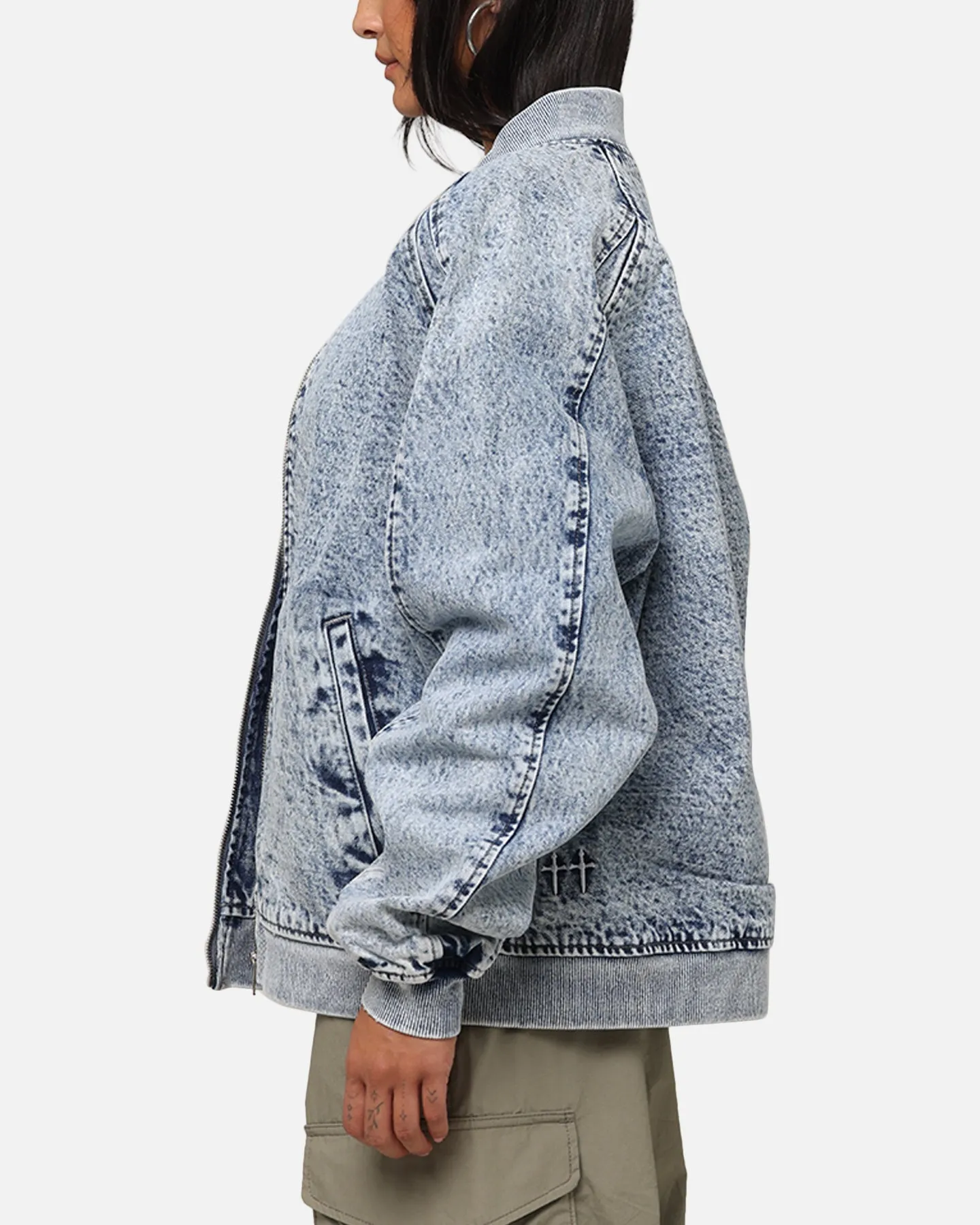 Fantasize Saint Morta Flight Denim Jacket Blue Stonewash