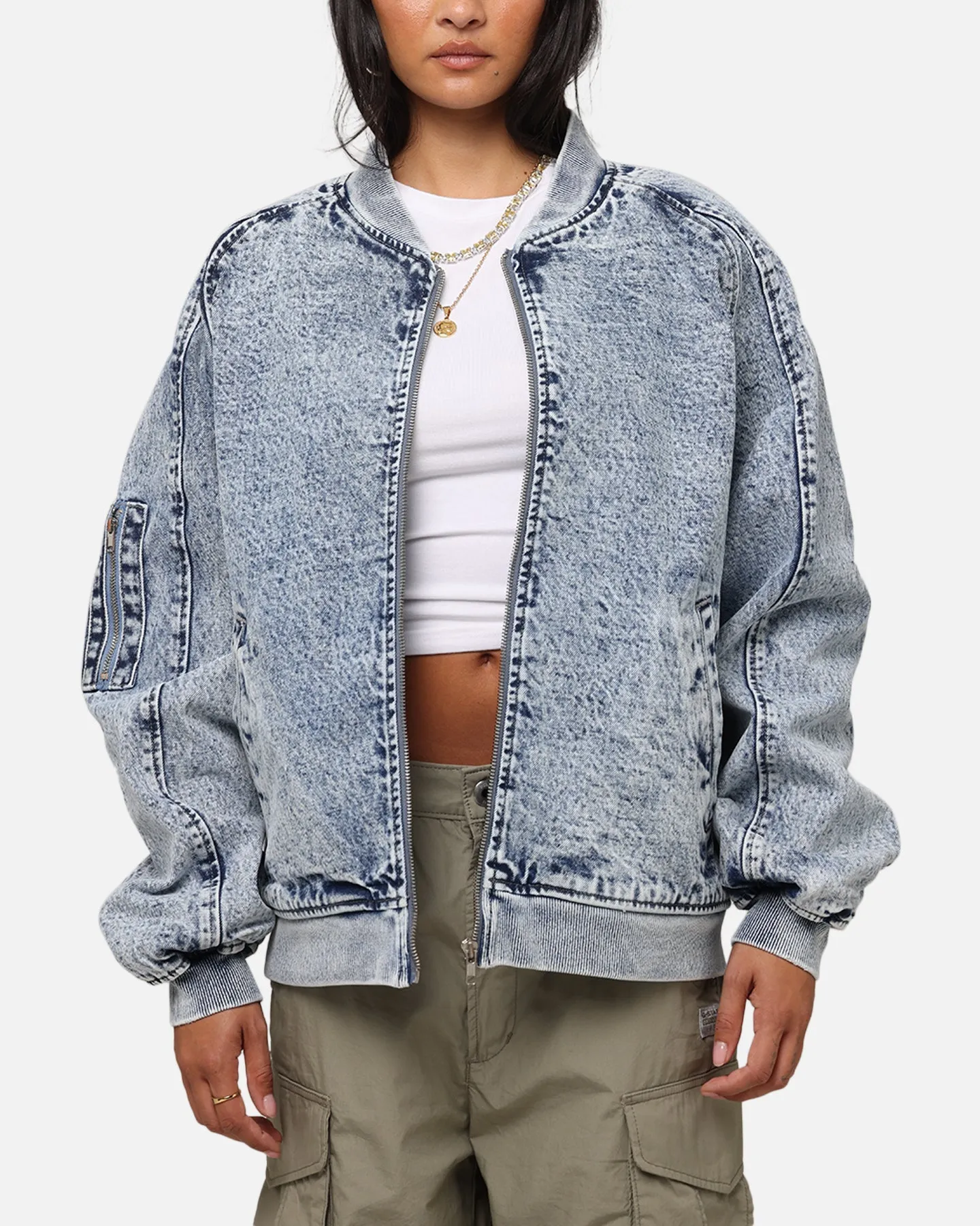 Saint Morta Flight Denim Jacket Blue Stonewash Donate Hiking Ready