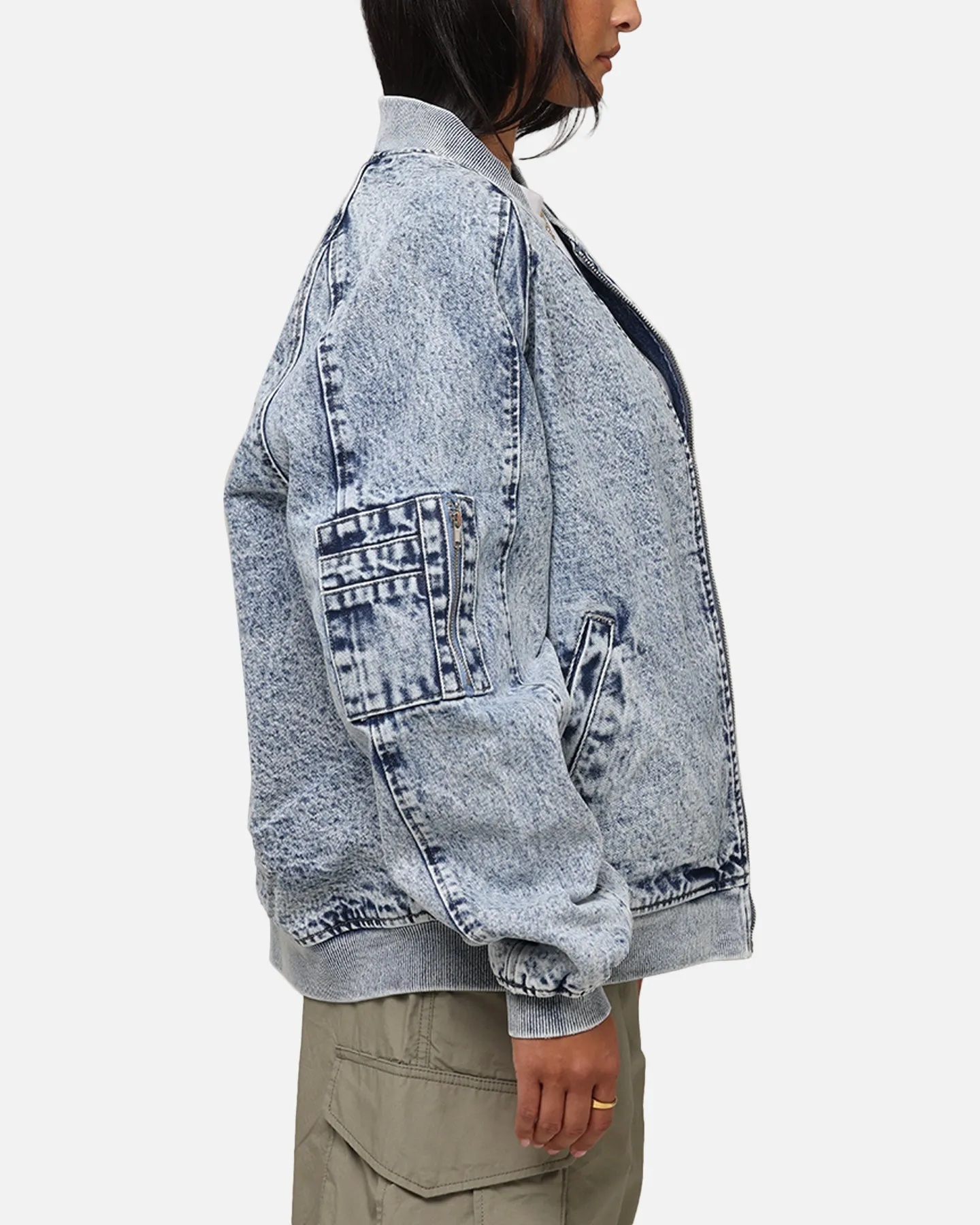 Saint Morta Flight Denim Jacket Blue Stonewash No Bulk