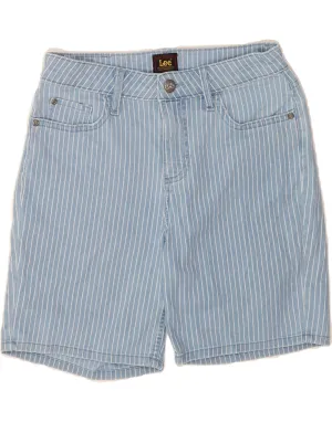 LEE Womens Denim Shorts US 6 Medium W28  Blue Pinstripe Cotton Eco Friendly Dye Process