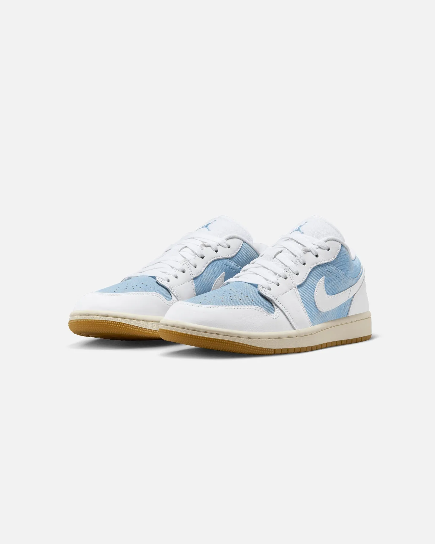 Jordan Women's Air Jordan 1 Low SE "Denim" Blue/Gum Ventilation Ports Stretchable Material