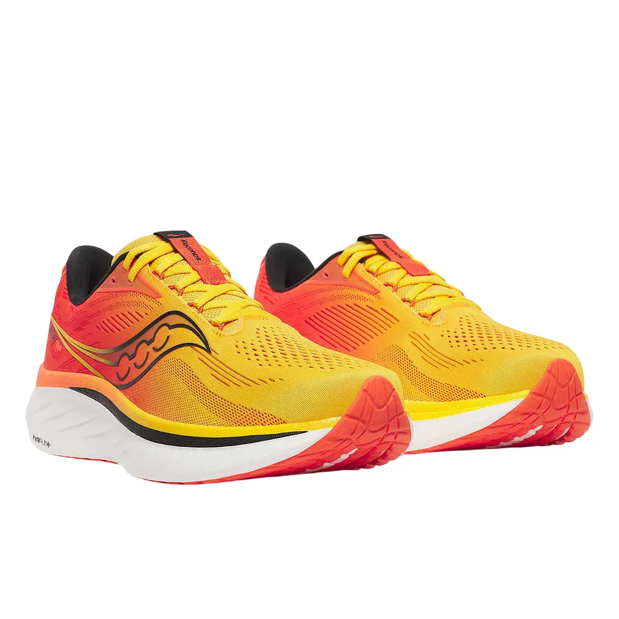 Abdominal Tensile Structure innovation - brand shoes Saucony scarpa da corsa da uomo Ride 18 S21000-140 polline-pepe rosso