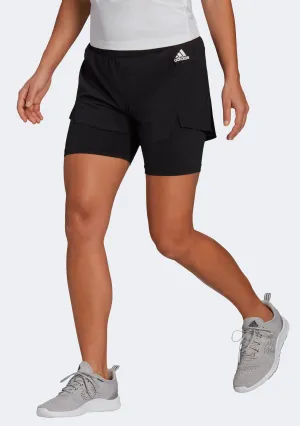 Adidas Women??s Designed to Move 2-In-1 Sport Shorts Day Wear Chill Comfort